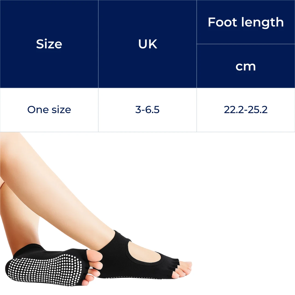 Slip Yoga Grip Socks – Open-Toe & Breathable – Rubberised Sole for Women – Stability Balance Comfort in Yoga & Pilates Bowlift by Bowlift