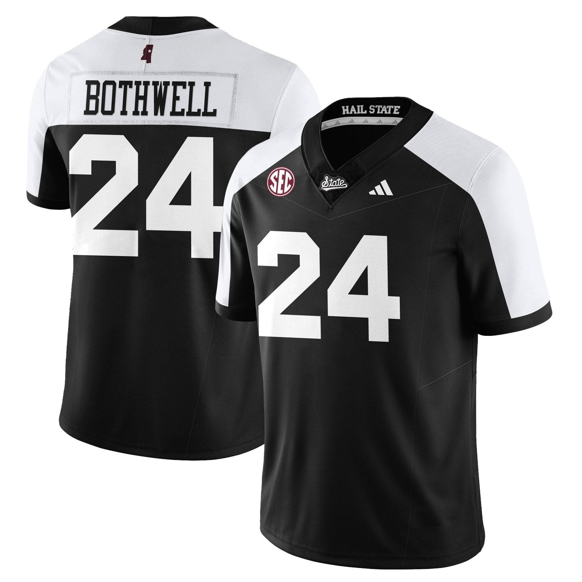 Fluff Bothwell Jersey #24 Mississippi State Football Darkness 2025 Black Alter by My Store NCAA Football Jerseys