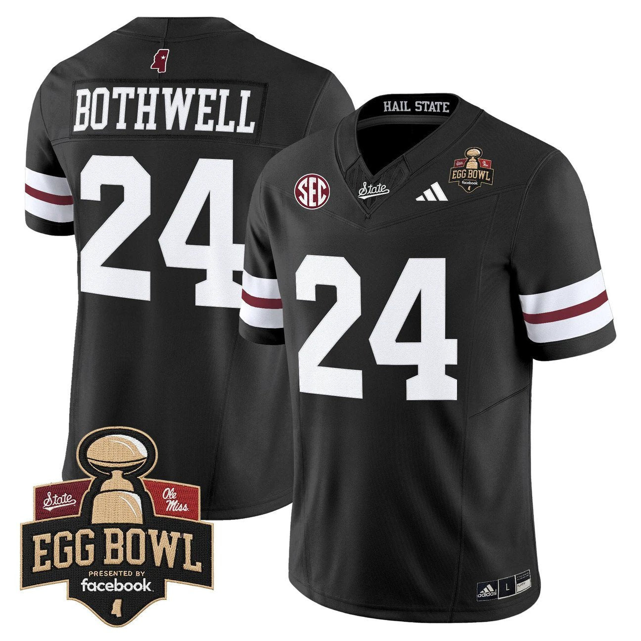 Fluff Bothwell Jersey #24 Mississippi State Bulldogs 2025 Egg Bowl Stitched by My Store NCAA Football Jerseys