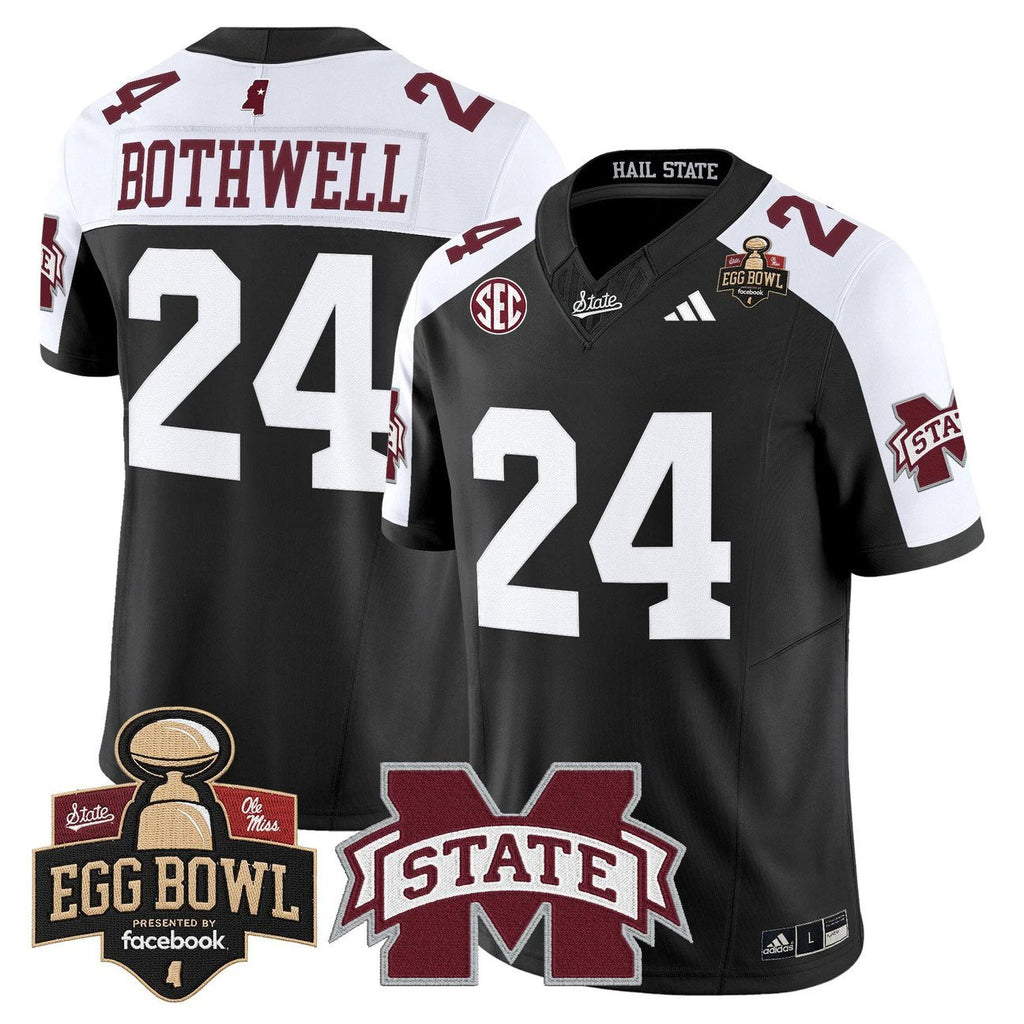 Fluff Bothwell Jersey #24 Mississippi State Bulldogs 2025 Egg Bowl Stitched by My Store NCAA Football Jerseys