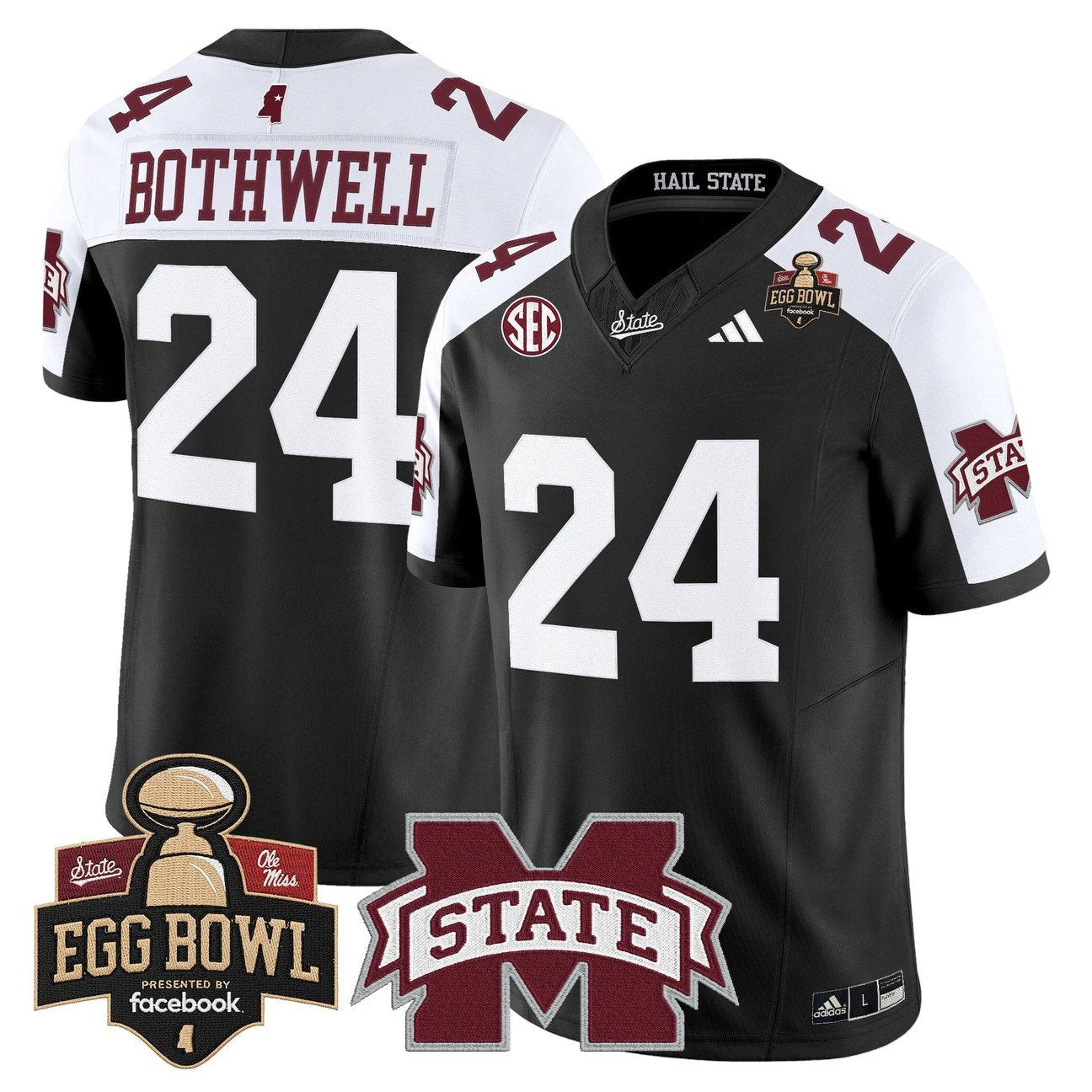 Fluff Bothwell Jersey #24 Mississippi State Bulldogs 2025 Egg Bowl Stitched by My Store NCAA Football Jerseys