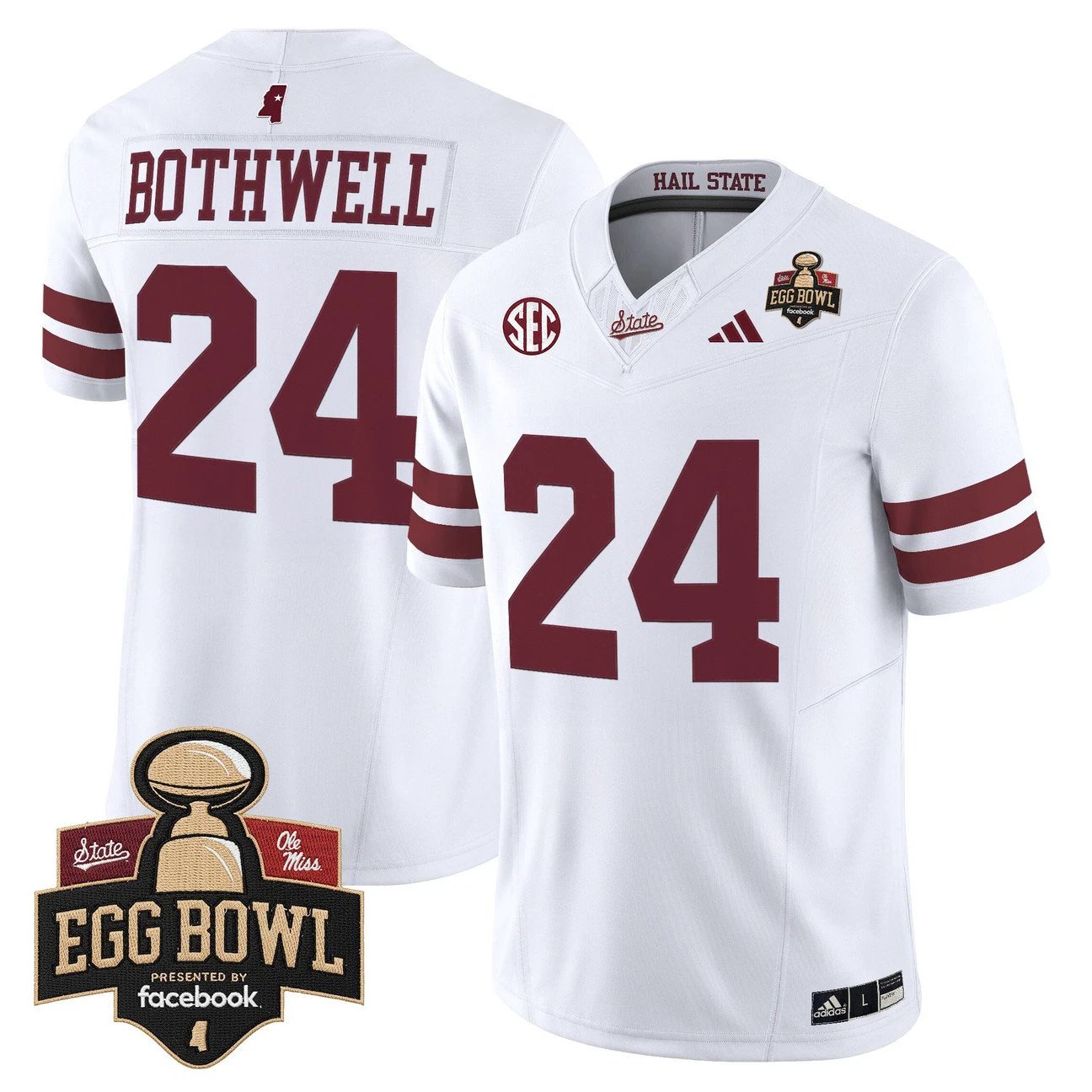 Fluff Bothwell Jersey #24 Mississippi State Bulldogs 2025 Egg Bowl Stitched by My Store NCAA Football Jerseys