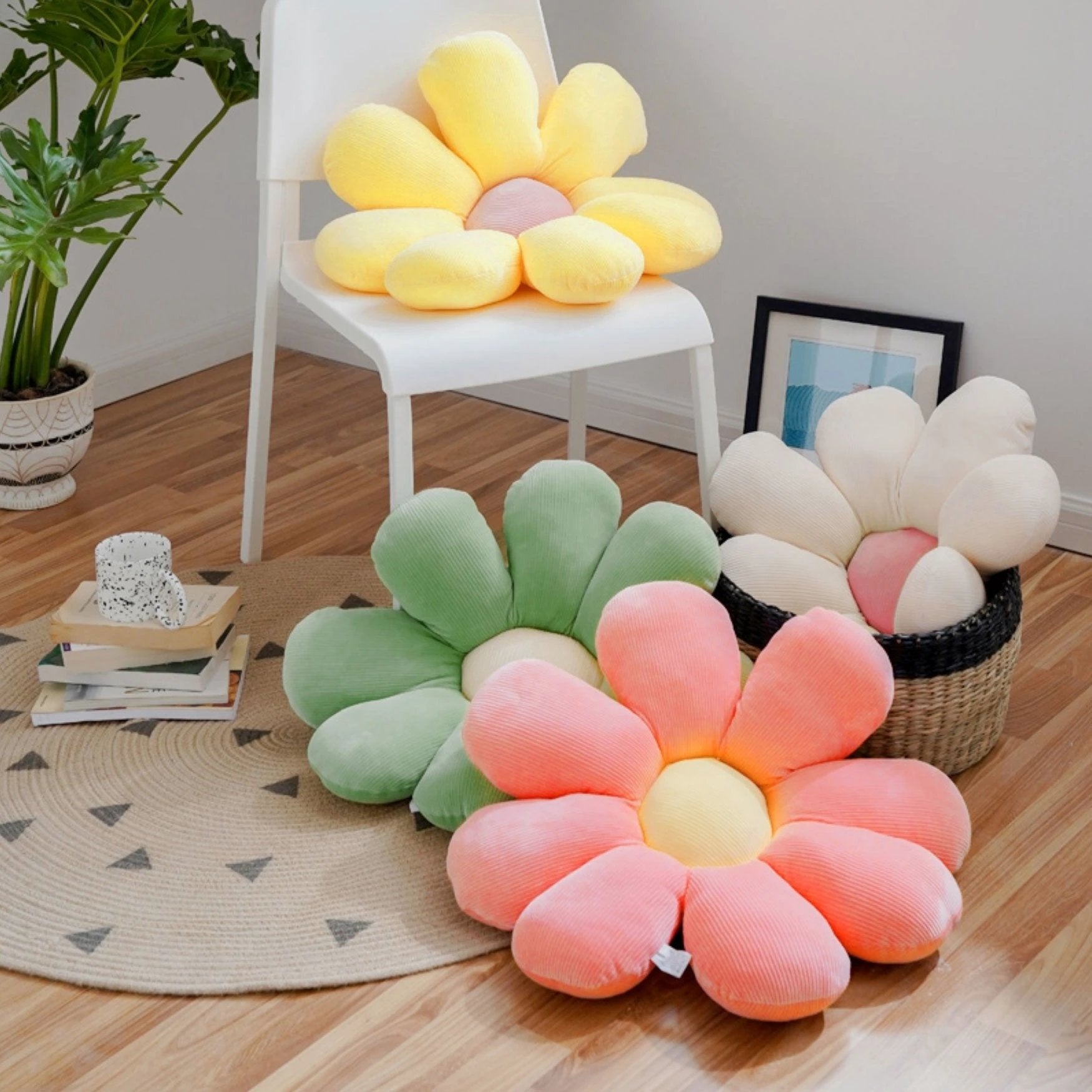 Fluffy Daisy Cushion by Bowlift