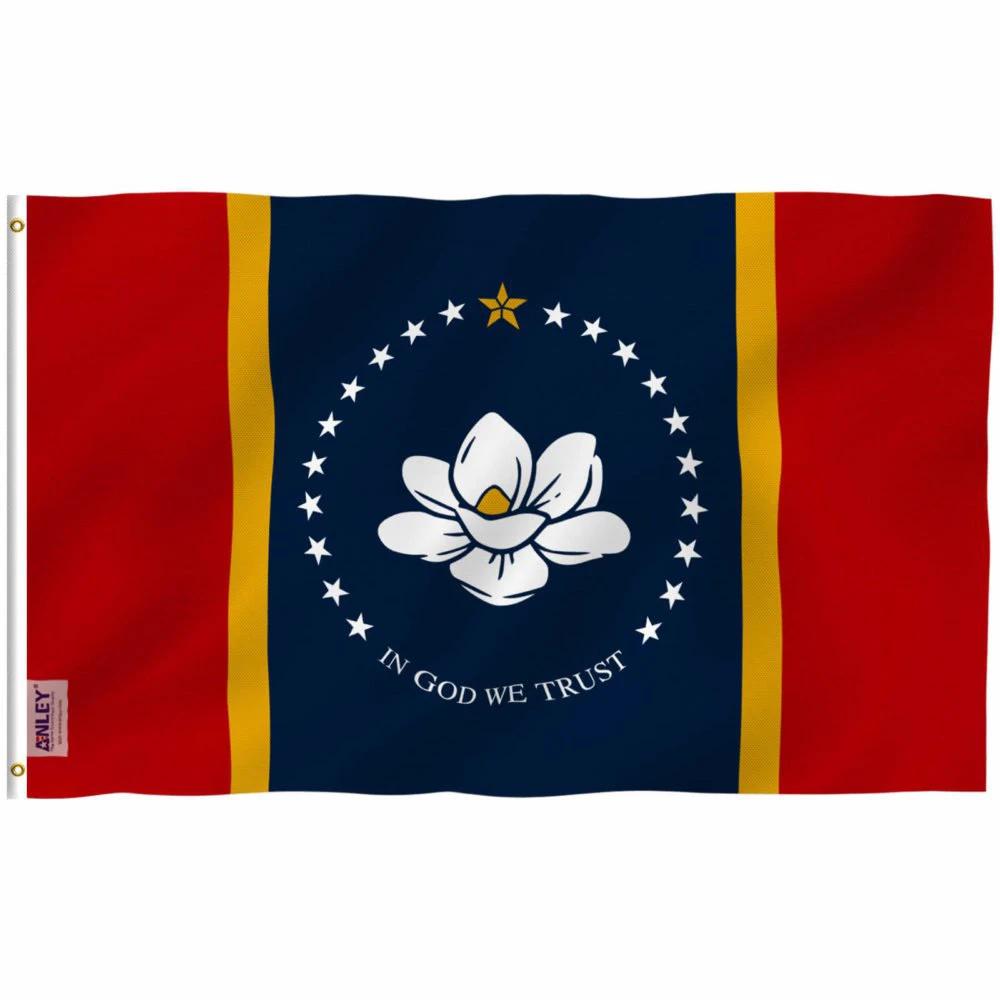 Fly Breeze 3×5 Foot New Mississippi Flag with Brass Grommets 3X5Ft Banner USA by flagsjustdoit