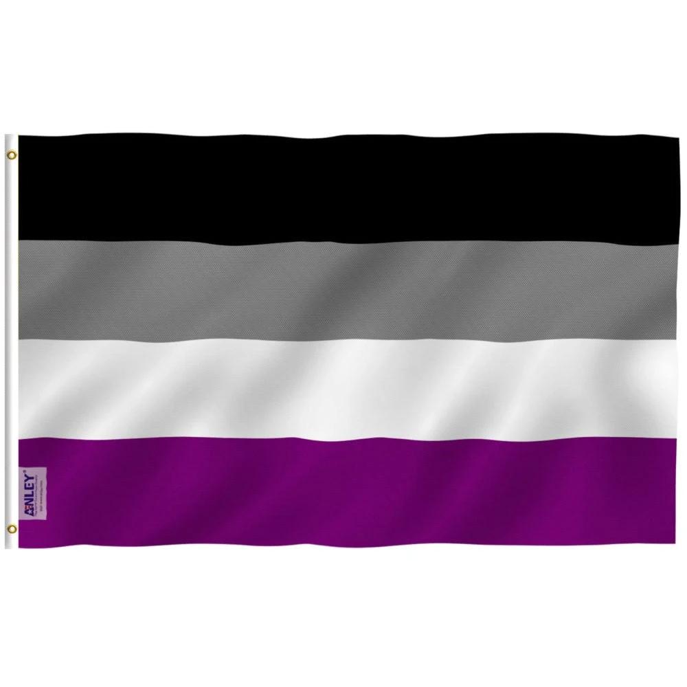 Fly Breeze Asexual Pride Flag with Brass Grommets 3X5Ft Banner USA Polyester by flagsjustdoit