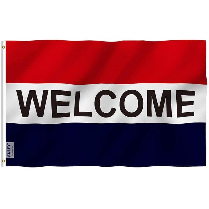 Fly Breeze Ceremonial Welcome Flag with Brass Grommets 3X5Ft Banner USA Polyester by flagsjustdoit