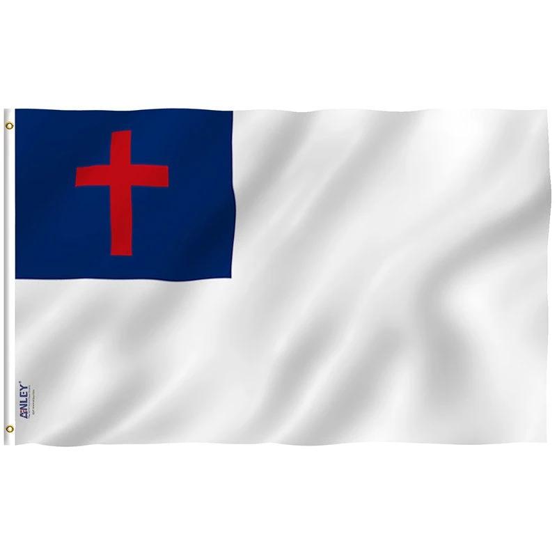 Fly Breeze Christian Flag with Brass Grommets 3X5Ft Banner USA Polyester by flagsjustdoit