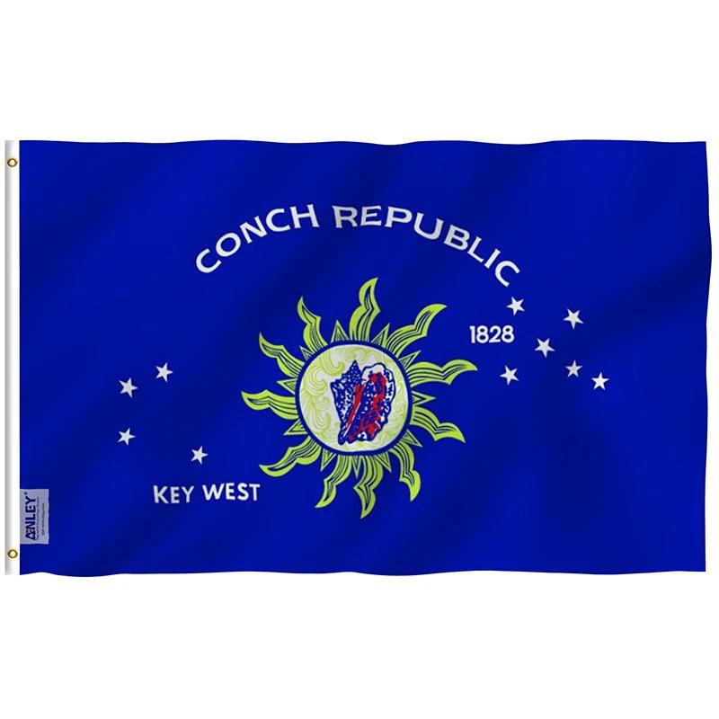 Fly Breeze Conch Republicr Flag with Brass Grommets 3X5Ft Banner USA Polyester by flagsjustdoit