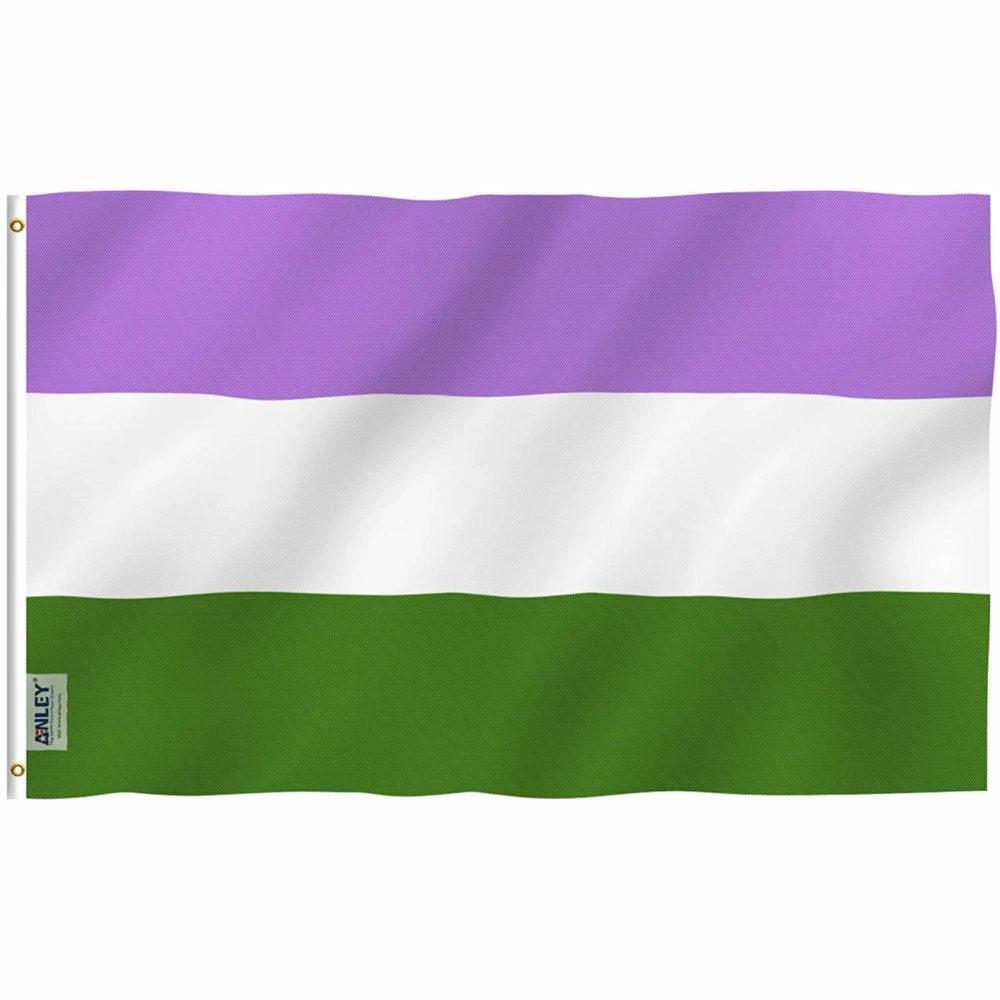 Fly Breeze Genderqueer Flag with Brass Grommets 3X5Ft Banner USA Polyester by flagsjustdoit
