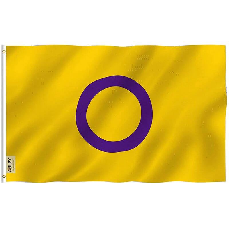 Fly Breeze Intersex Flag with Brass Grommets 3X5Ft Banner USA Polyester by flagsjustdoit