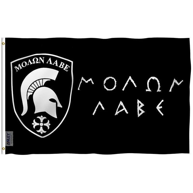 Fly Breeze Molon Labe Gonzales Spartan Flag with Brass Grommets 3X5Ft Banner USA Polyester by flagsjustdoit