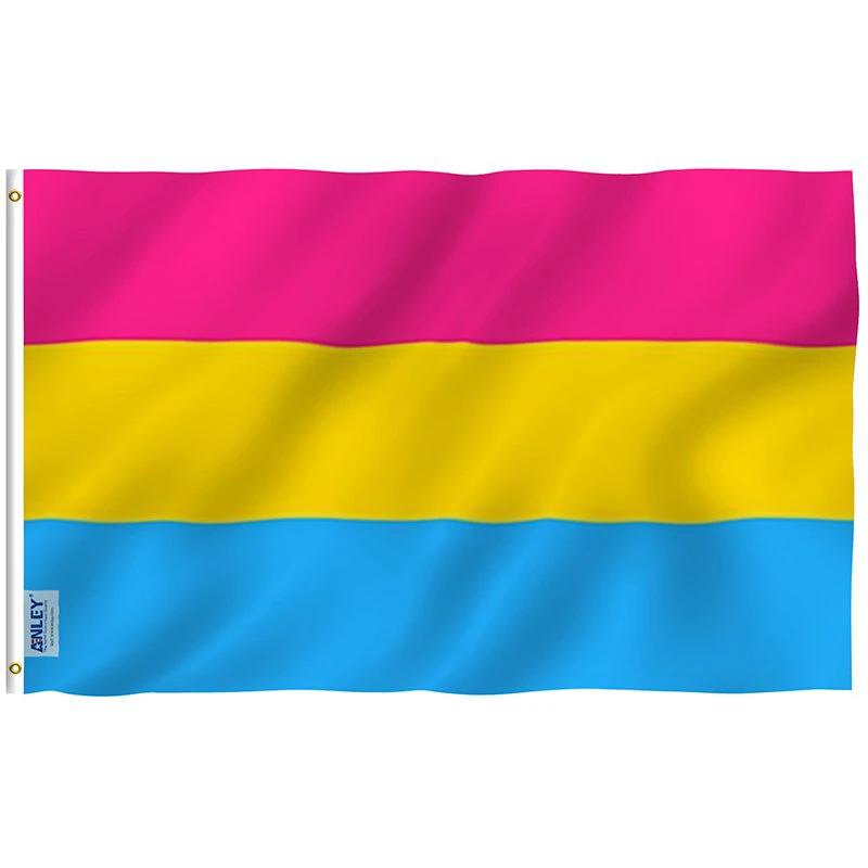 Fly Breeze Pansexual Pride Flag with Brass Grommets 3X5Ft Banner USA Polyester by flagsjustdoit