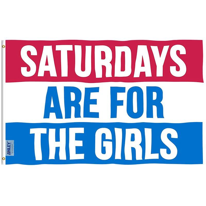 Fly Breeze Saturdays Are For The Girls Flag with Brass Grommets 3X5Ft Banner USA Polyester by flagsjustdoit