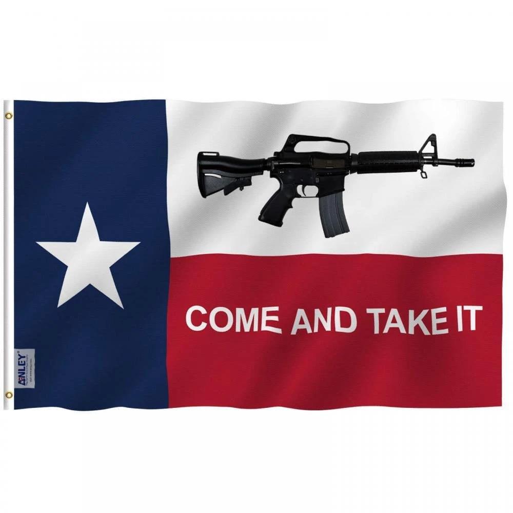 Fly Breeze Texas Gun Flag with Brass Grommets 3X5Ft Banner USA Polyester by flagsjustdoit