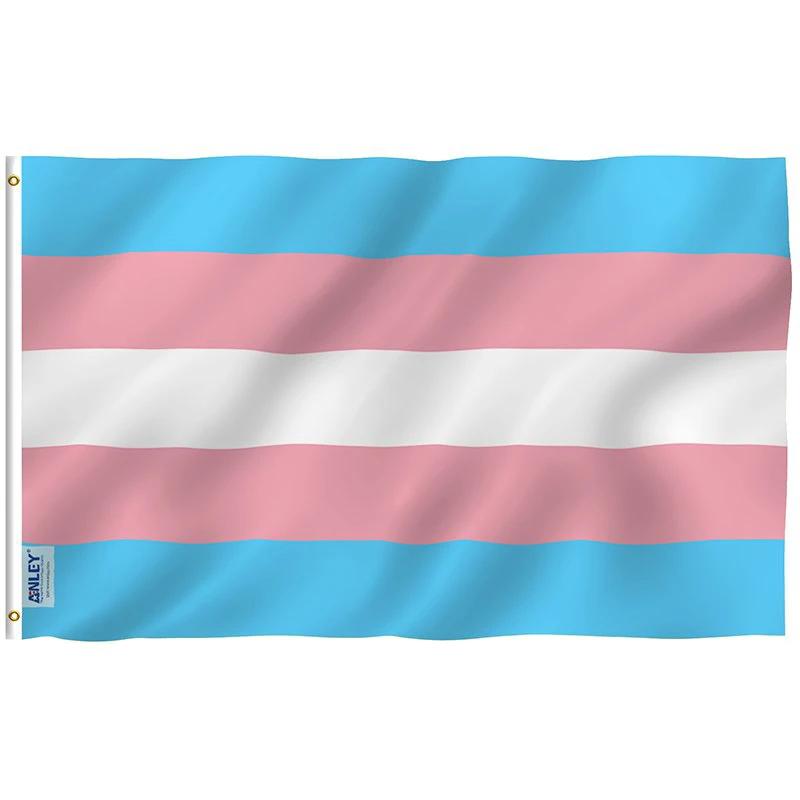 Fly Breeze Transgender Pride Flag with Brass Grommets 3X5Ft Banner USA Polyester by flagsjustdoit