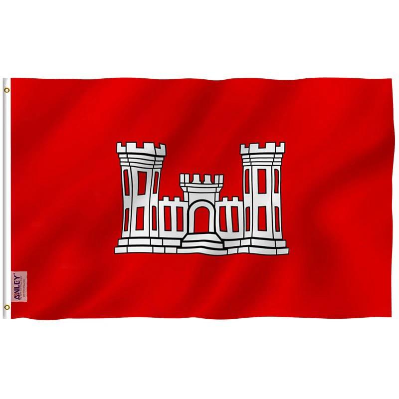 Fly Breeze US Army Corps of Engineers Flag with Brass Grommets 3X5Ft Banner USA Polyester by flagsjustdoit