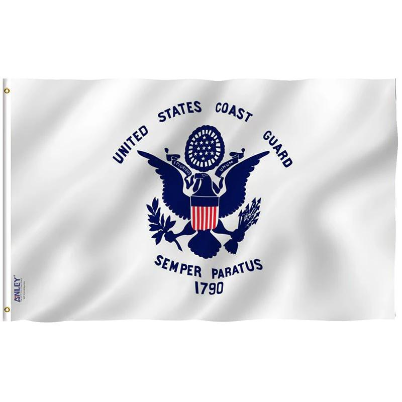 Fly Breeze US Coast Guard Flag with Brass Grommets 3X5Ft Banner USA Polyester by flagsjustdoit