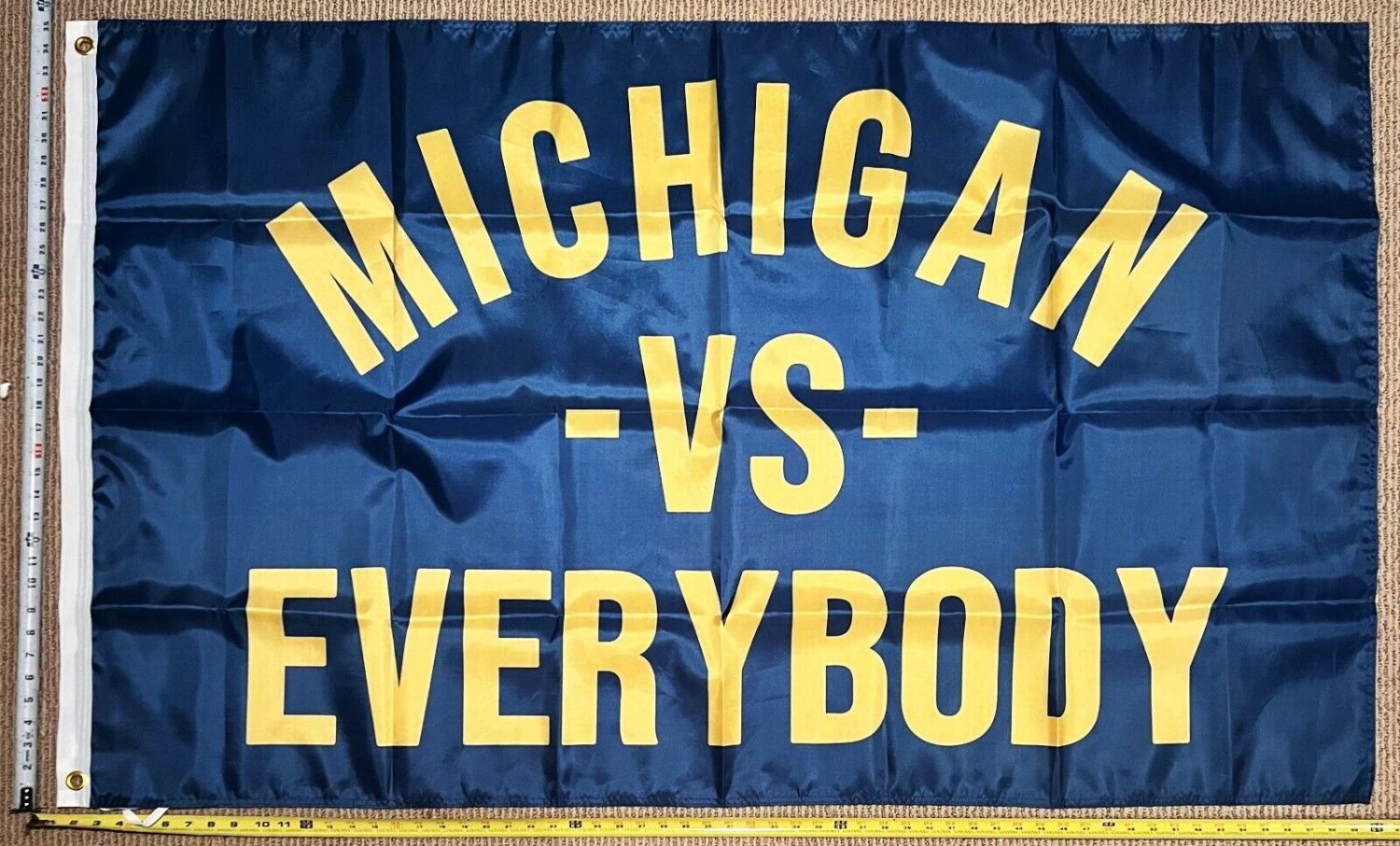 Football Flag Michigan Vs. Everybody Blue Wolverines Beer USA 3x5' by flagsjustdoit