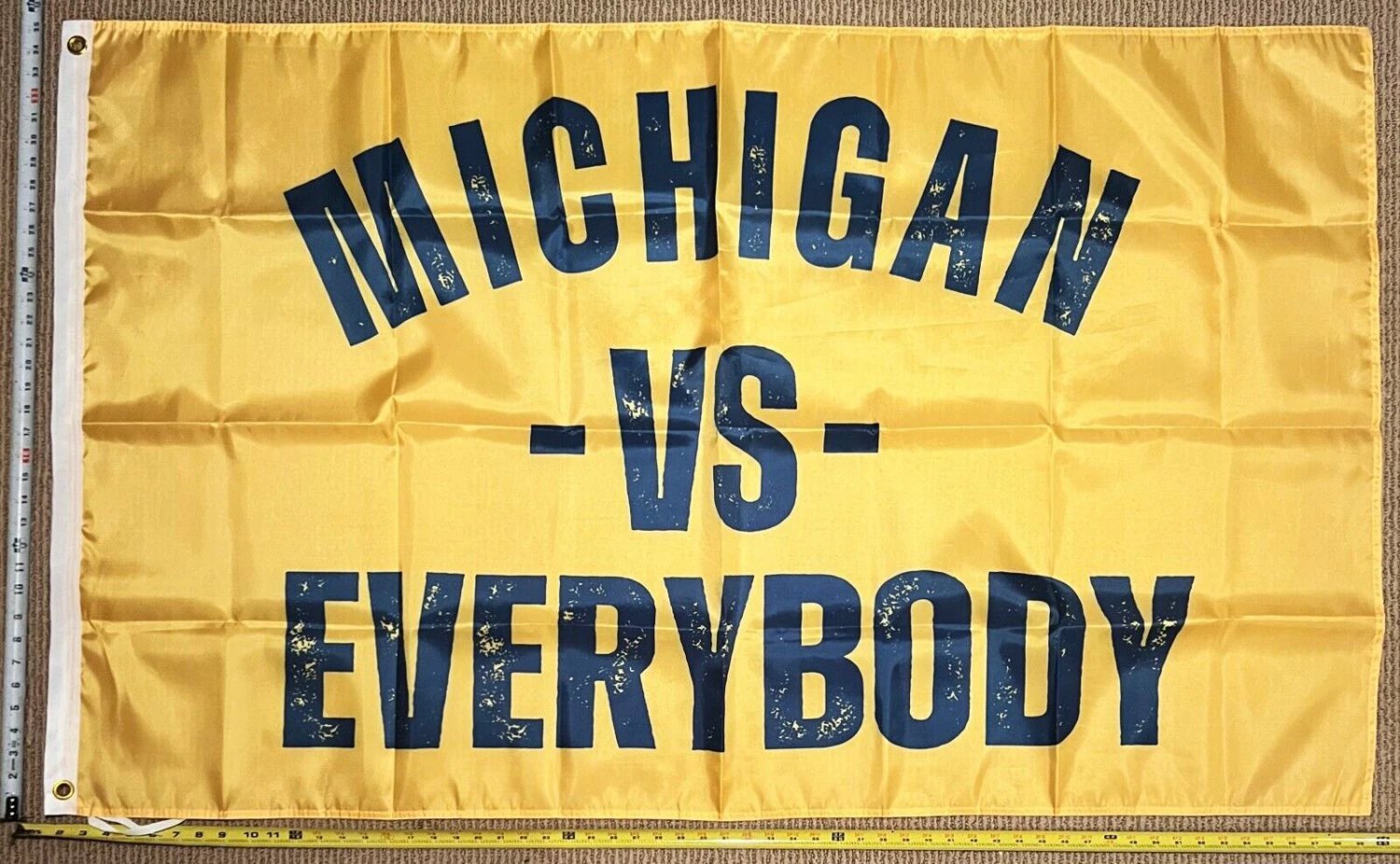 Football Flag Michigan Vs. Everybody Yellow Wolverines Beer USA 3x5' by flagsjustdoit