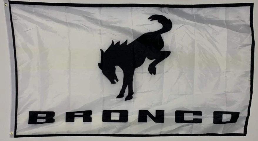 Ford Bronco White Flag 3X5 Ft Polyester Banner USA 90x150cm by flagsjustdoit