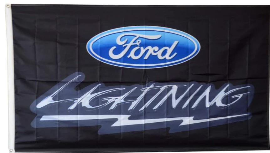 Ford Lightning SVT Black Flag 3X5 Ft Polyester Banner USA 90x150cm by flagsjustdoit