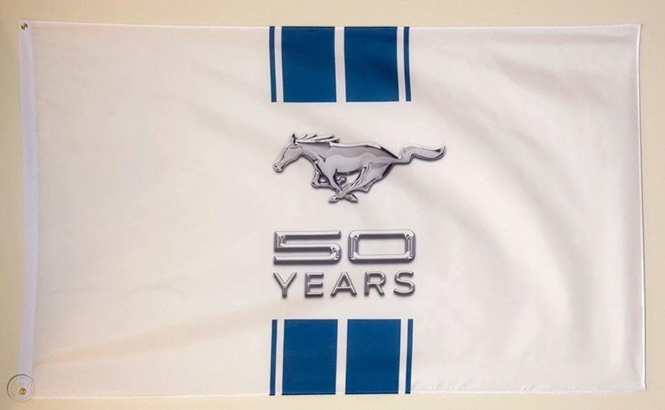 Ford Mustang 50th Anniversary Flag 3X5 Ft Polyester Banner USA 90x150cm by flagsjustdoit