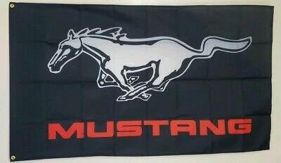 Ford Mustang Black Flag 3X5 Ft Polyester Banner USA 90x150cm by flagsjustdoit