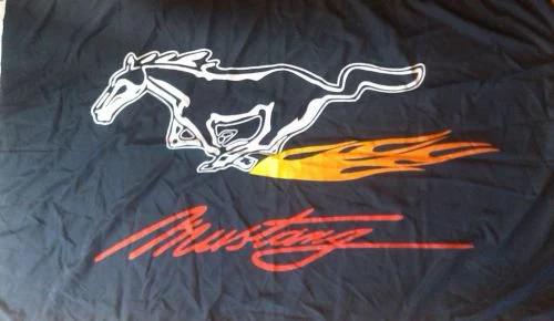 Ford Mustang Black Red Flag 3X5 Ft Polyester Banner USA 90x150cm by flagsjustdoit