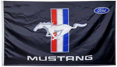 Ford Mustang Black Sport Flag 3X5 Ft Polyester Banner USA 90x150cm by flagsjustdoit