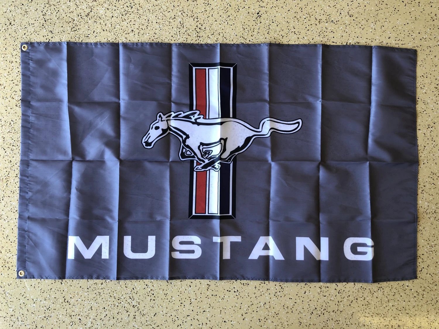 Ford Mustang Grey Flag 3X5 Ft Polyester Banner USA 90x150cm by flagsjustdoit