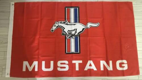 Ford Mustang Red Flag 3X5 Ft Polyester USA 90x150cm by flagsjustdoit