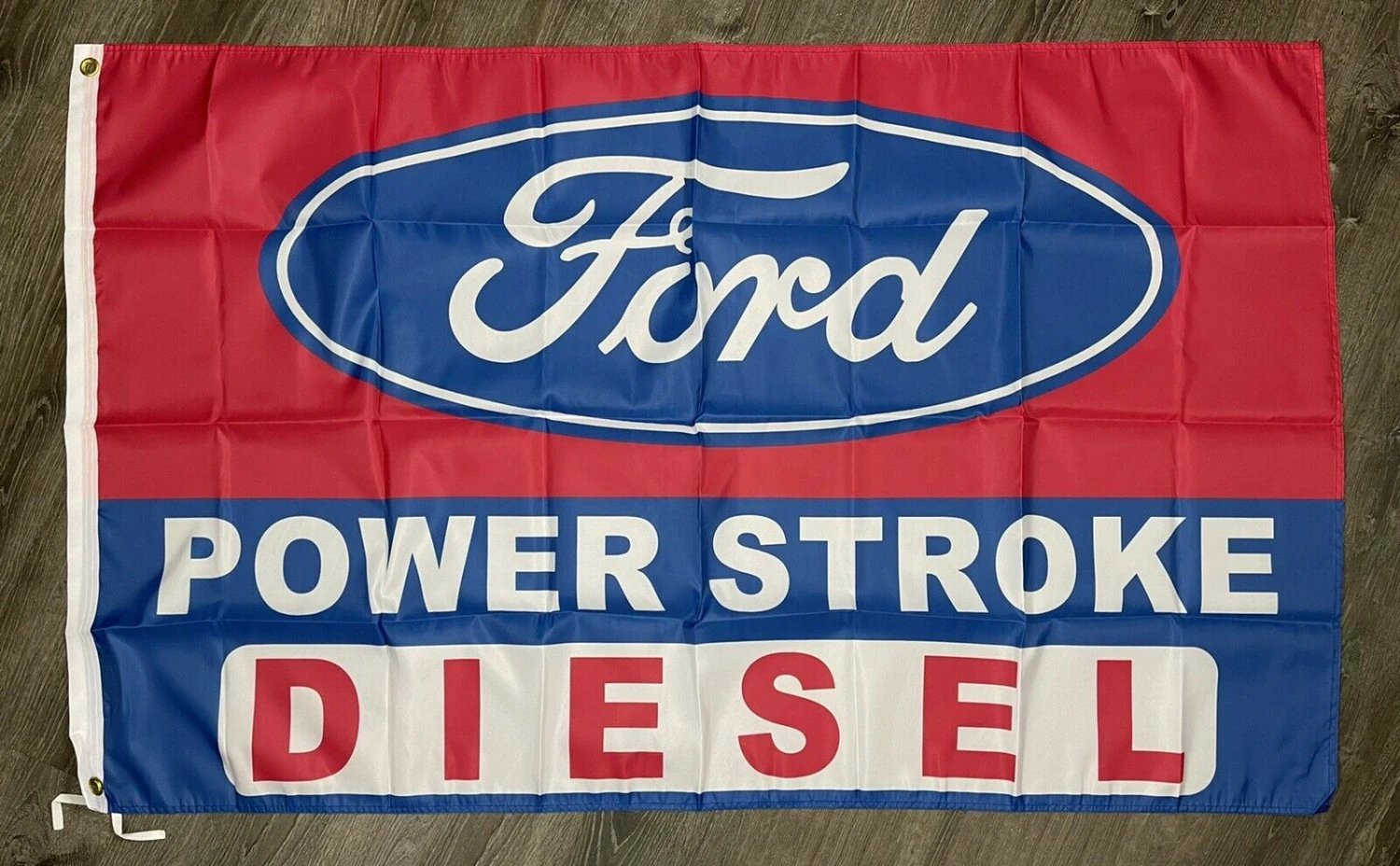 Ford Power Stroke Diesel Flag 3x5 ft Red Banner Muscle Truck Man-Cave Garage by flagsjustdoit