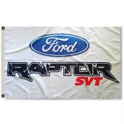 Ford RAPTOR SVT White Flag 3X5 Ft Polyester Banner USA 90x150cm by flagsjustdoit