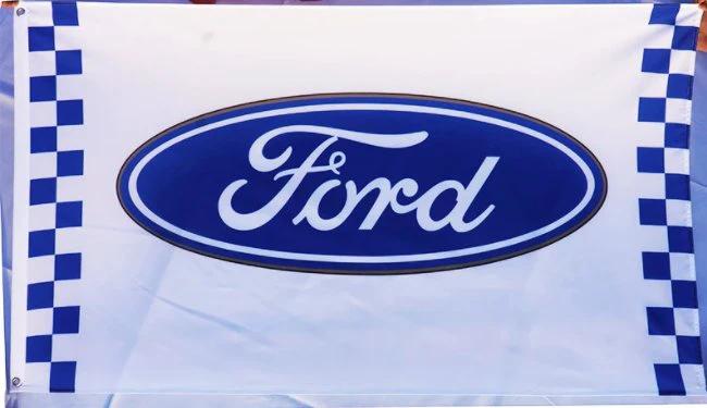 Ford Racing White Flag 3X5 Ft Polyester Banner USA 90x150cm by flagsjustdoit