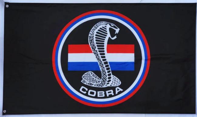 Ford Shelby Cobra Flag Black 3X5 Ft Polyester Banner USA 90x150cm by flagsjustdoit