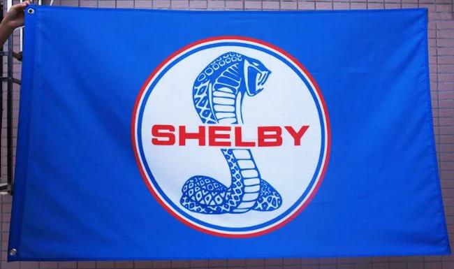 Ford Shelby Cobra Flag Blue 3X5 Ft Polyester Banner USA 90x150cm by flagsjustdoit
