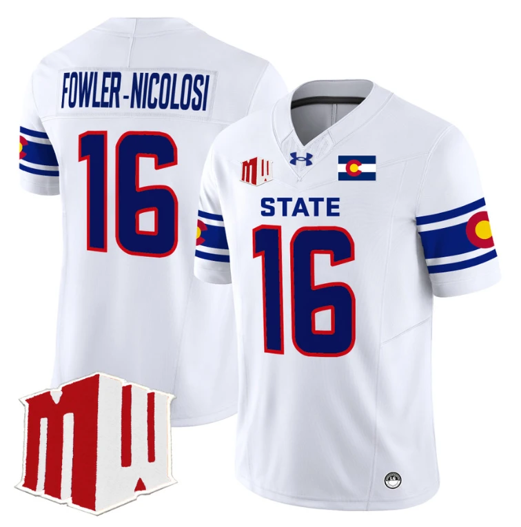 Fowler-Nicolosi Jersey #16 Colorado State Rams 2024 Stitched State Pride by NCAA Football Jersey