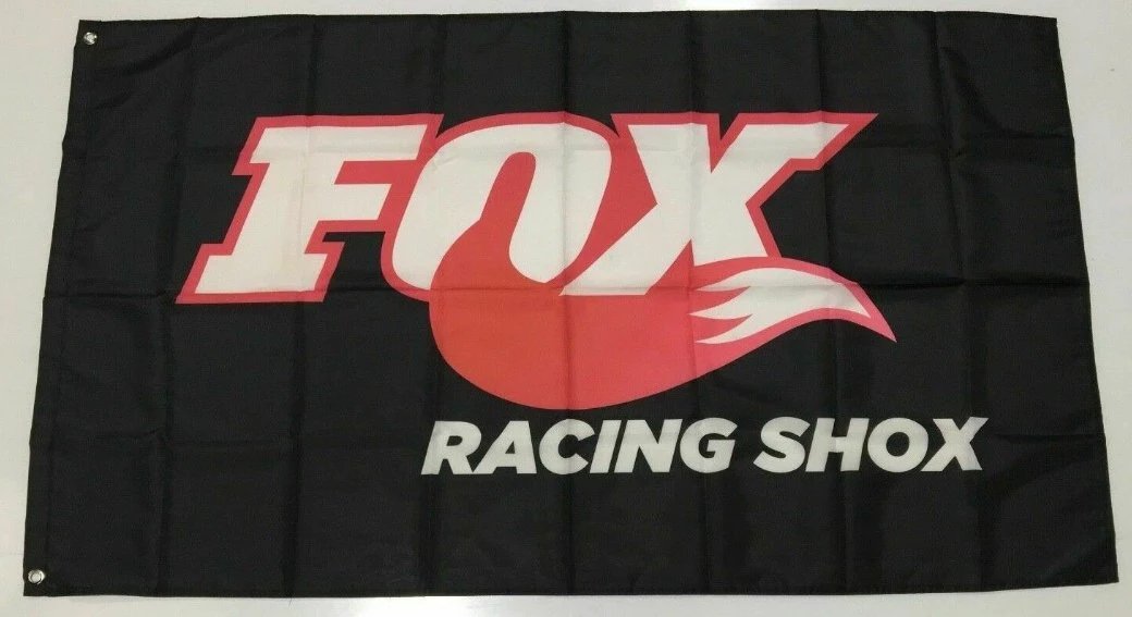 Fox Style 1 Racing Shox Banner Flag - Car ATV Bike Oil Head Suspension Mechanic 3x5ft by flagsjustdoit