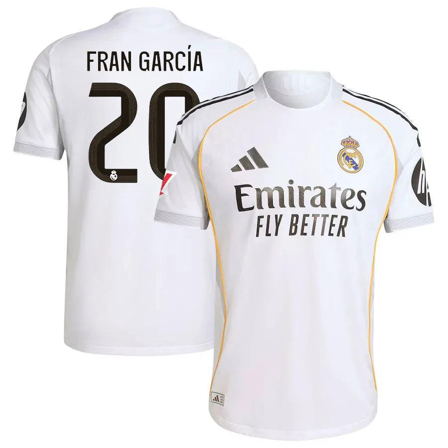 Fran Garcia 20 Real Madrid 2025-26 Home Jersey – White by Soccer Jersey
