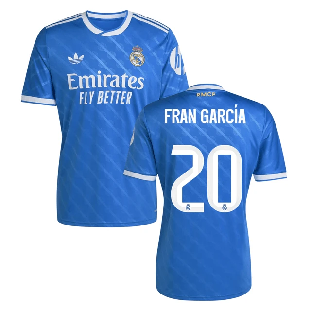 Fran Garcia #20 Real Madrid 2025-26 Third Match Jersey – Blue by Soccer Jersey