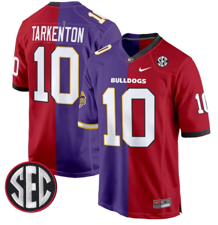 Fran Tarkenton Jersey #10 Georgia Bulldogs Split Football Game All Stitched by My Store