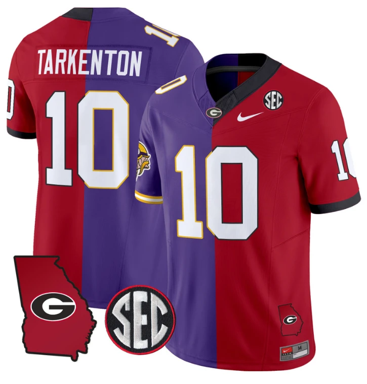Fran Tarkenton Jersey #10 Georgia Bulldogs Split Vapor Limited Football Stiched by My Store