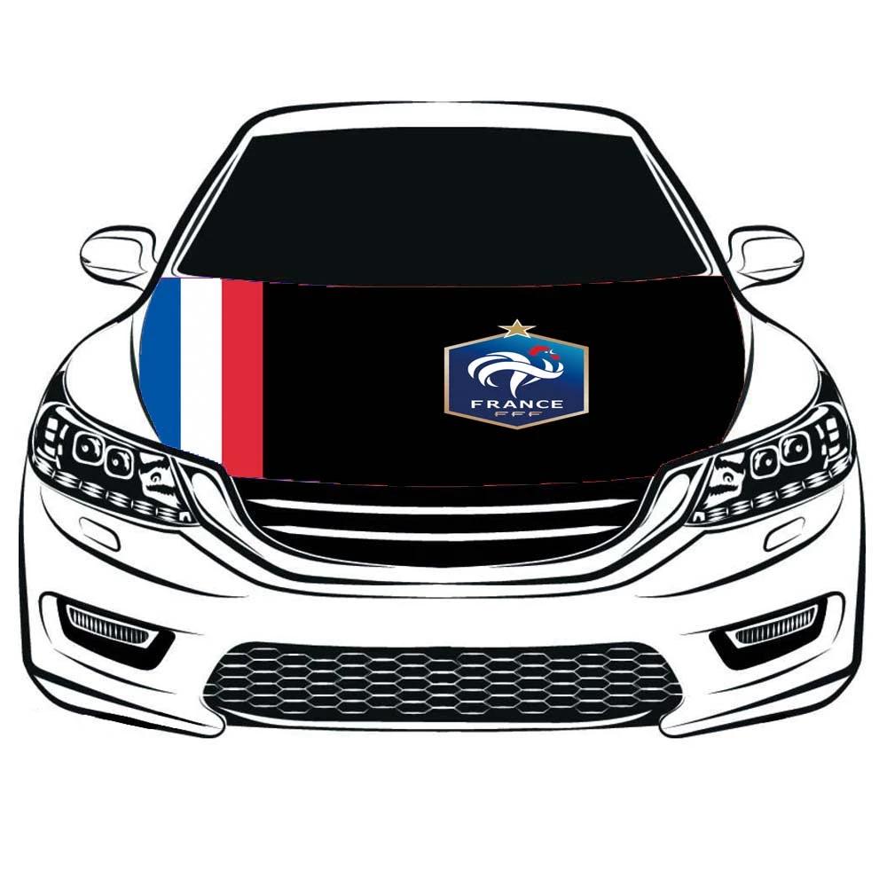 France National Team Car Hood Cover Flag , Engine Banner France FFF,3.3X5ft/6X7FT,100% Polyester Elastic Fabrics Can be Washed,France National Men's football team by flagsshop