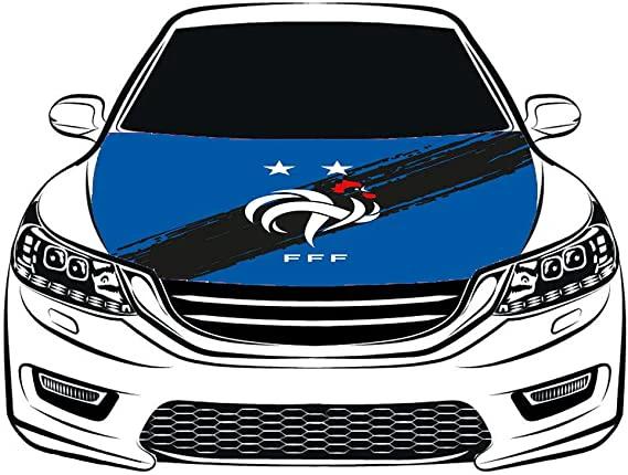 France National Team Car Hood Cover Flag , Engine Banner France FFF,3.3X5ft/6X7FT,100% Polyester Elastic Fabrics Can be Washed,France National Men's football team by flagsshop