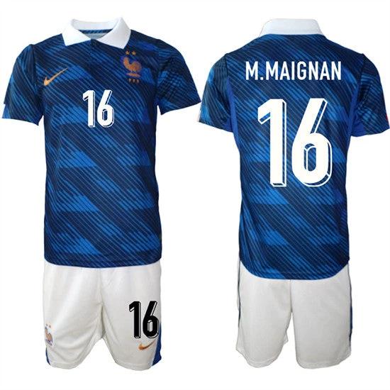 France #16 M.MAIGNAN Jerseys National Team x World Cup 2026 Home On Field Soccer by Soccer Jersey