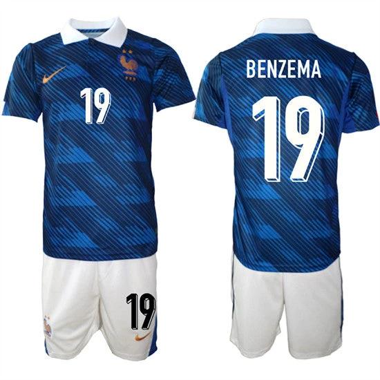France #19 BENZEMA Jerseys National Team x World Cup 2026 Home On Field Soccer by Soccer Jersey