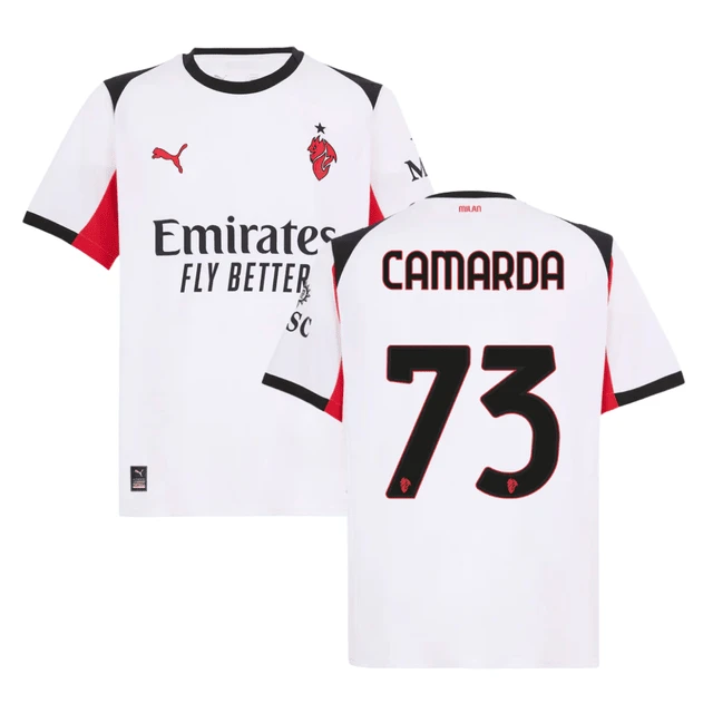 Francesco Camarda 73 AC Milan 2025-26 Away Men Jersey – White by Soccer Jersey