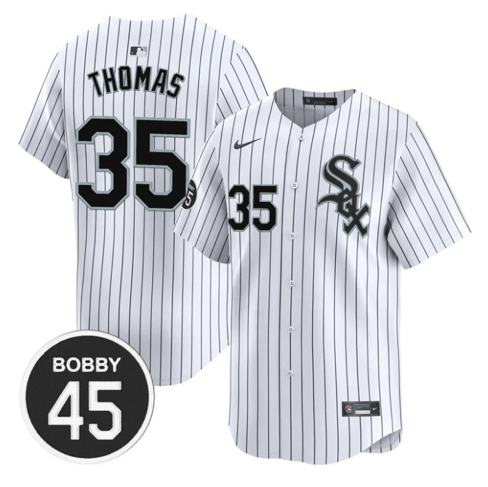 Frank Thomas Jersey #35 Chicago White Sox Bobby Jenks Stitched Stripes by My Store