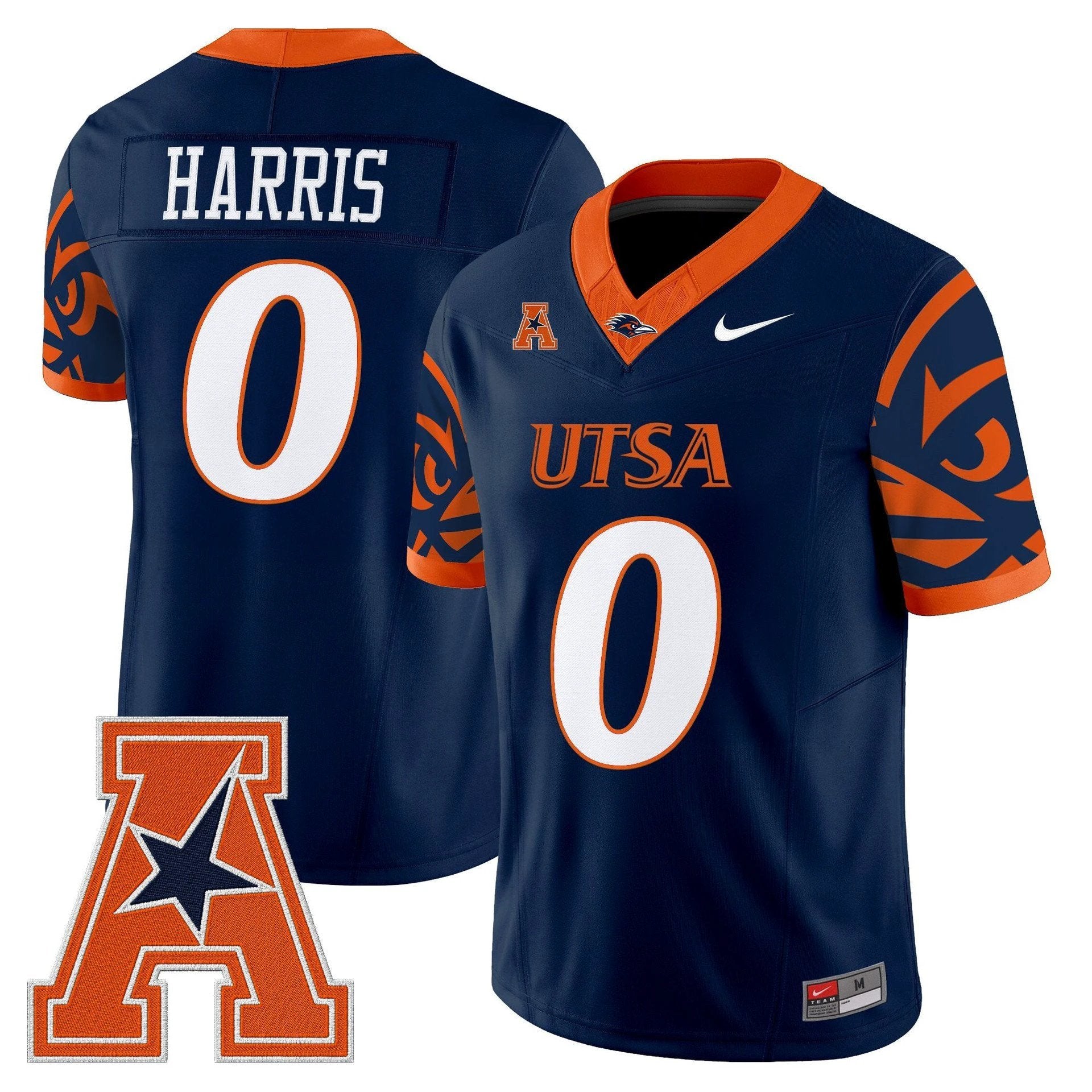 Frank Harris Jersey #0 UTSA Roadrunners 2025 Vapor Limited V2 Stitched by My Store NCAA Football Jerseys