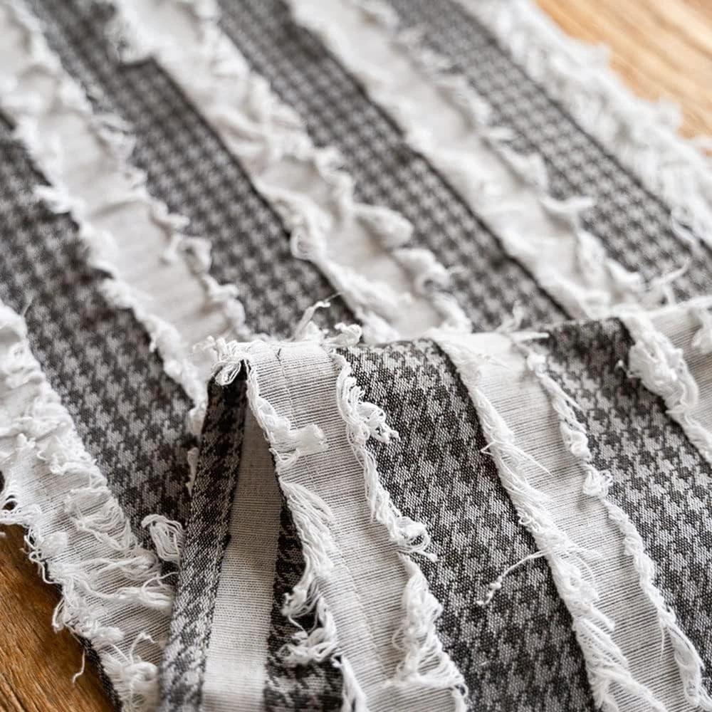 Frayed Fabric Strips Table Runner by Casa & Beyond